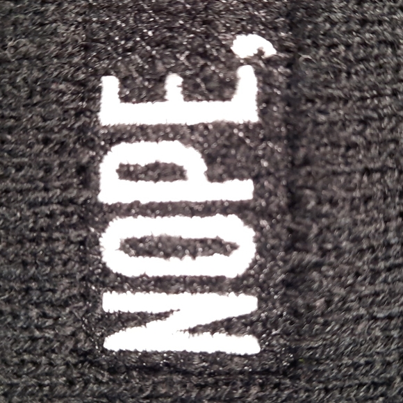 Knit Beanie Fun Funny Nope Not Today Embroidered Casual Streetwear Black White - Picture 3 of 4